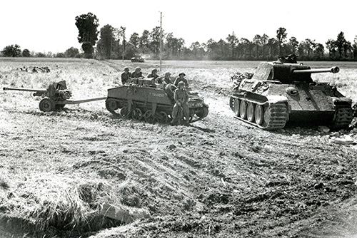 A Lloyd carrier and 6-pdr anti-tank gun
