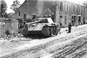 Knocked-out Panther tank