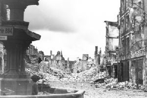 Browse A view of the destruction in the centre of Falaise.