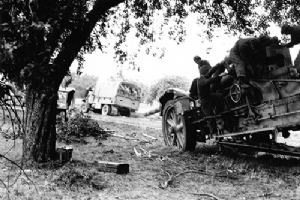 Abandoned 170mm medium gun near Tosters