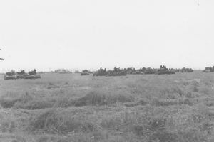 Neatly arrayed Canadian armoured columns