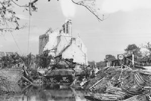 Rouvres church and the repaired bridge.