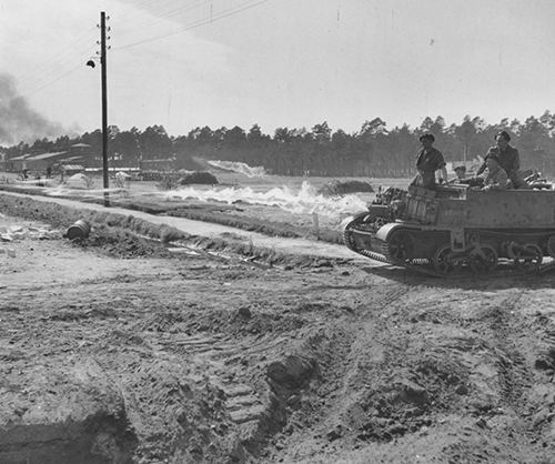 A Wasp infantry carrier in action.