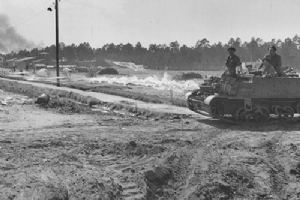A Wasp infantry carrier in action.