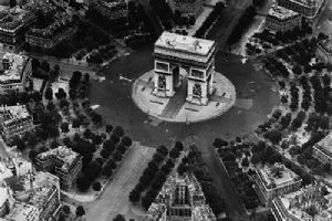 Aerial view of the Arc de Triomphe, Paris