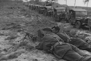 British soldiers lay in wait