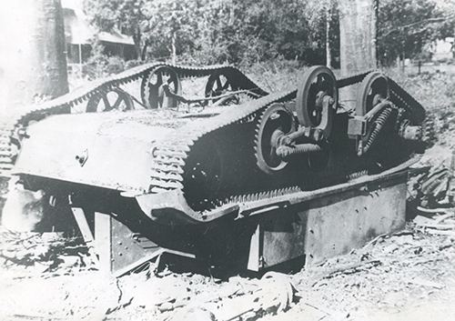 A destroyed British Bren carrier