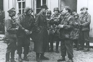 Polish paratroopers being interrogated by Germans.