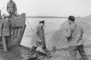 Churchill crosses the River Rhine