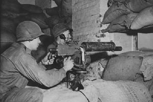An American machine-gun crew of the 102nd Division