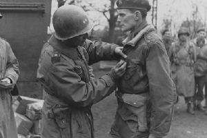 Brig Hill being decorated by Gen Ridgeway