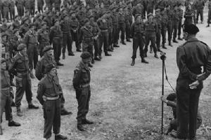 General Montgomery speaking to the assembled officers