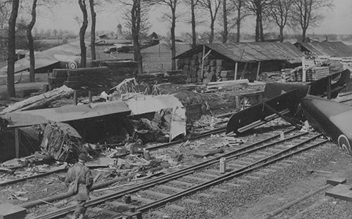 The remains of a wrecked glider