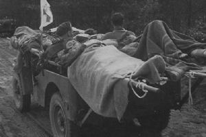 Casualty evacuation by jeep.