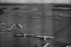 Aerial Photo Showing Airborne Gliders