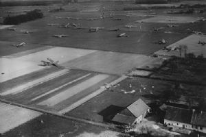 Aerial Photo Showing Airborne Gliders