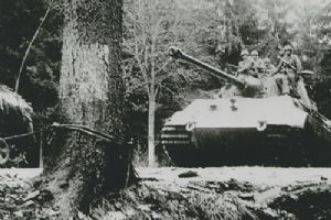 German troops at the Kaiserbaracke crossroads.