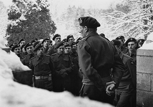 Montgomery inspects British Airborne Troops