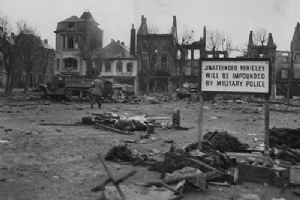 Wreckage left during the Ardennes Offensive