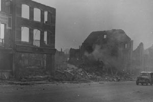 Red Cross jeep in Bastogne