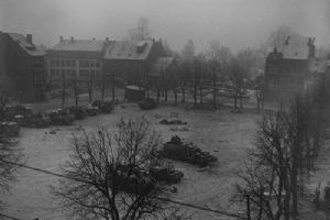 US Army vehicles in Bastogne
