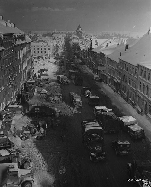 Supply lines roll through Bastogne