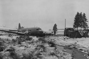 C-47 cargo transport crash lands