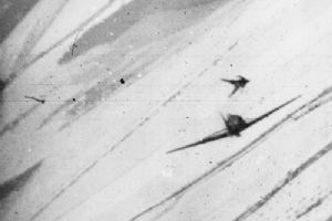 A German pilot bails out