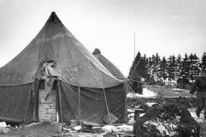 German soldiers in American tents