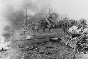 Inspecting FW190 shot down near Rotgen