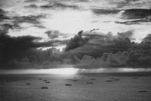 American convoy plods steadily across the broad Pacific