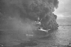 The USS CALIFORNIA (BB44) after the attack