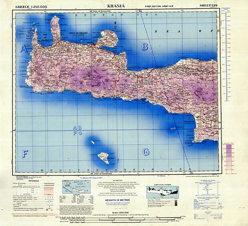 GSGS 4410 1:250,000 Khania Sheet G19