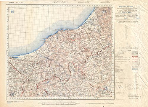 GSGS 4164 1:100,000 Sassari Sheet 180