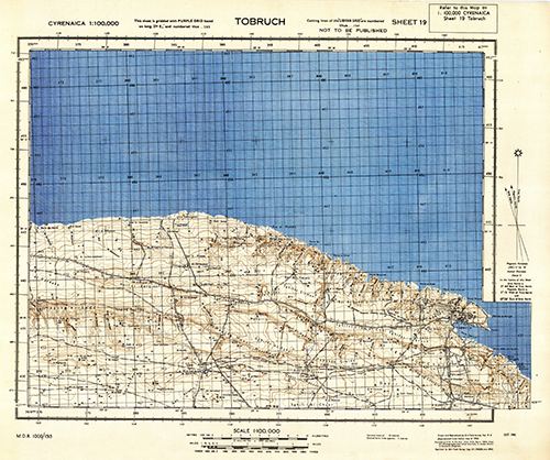 GSGS 4076 1:100,000 Tobruch Sheet 19