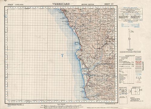 GSGS 4164 1:100,000 Verbicaro Sheet 220