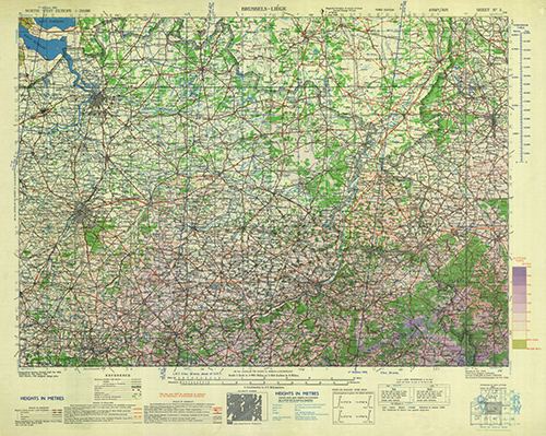 GSGS 4042 1:250,000 Brussels-Liege Sheet 3